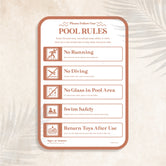 Curved Edge Pool Safety Sign